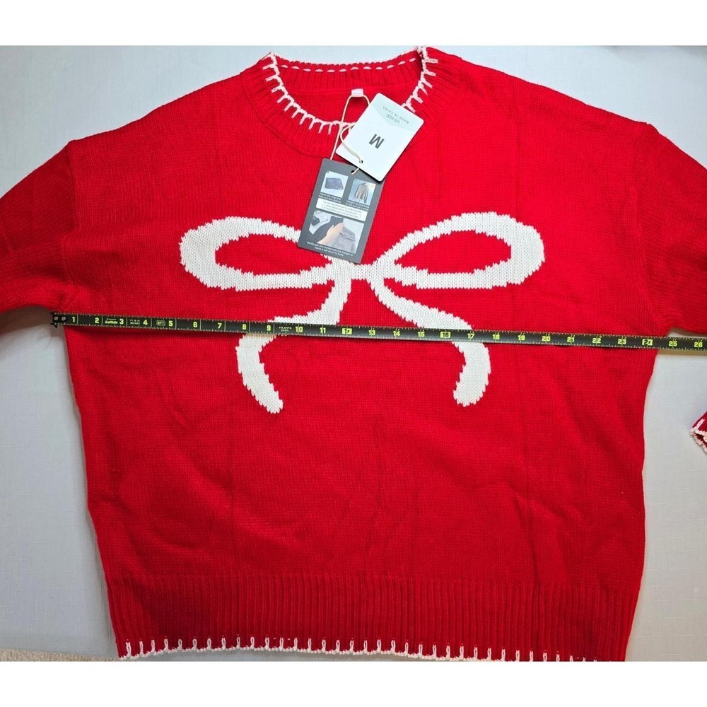 New A New Day Cherry Ciao Ciao & Red Bow Graphic Sweater Bundle Bundle Size M - Picture 8 of 8
